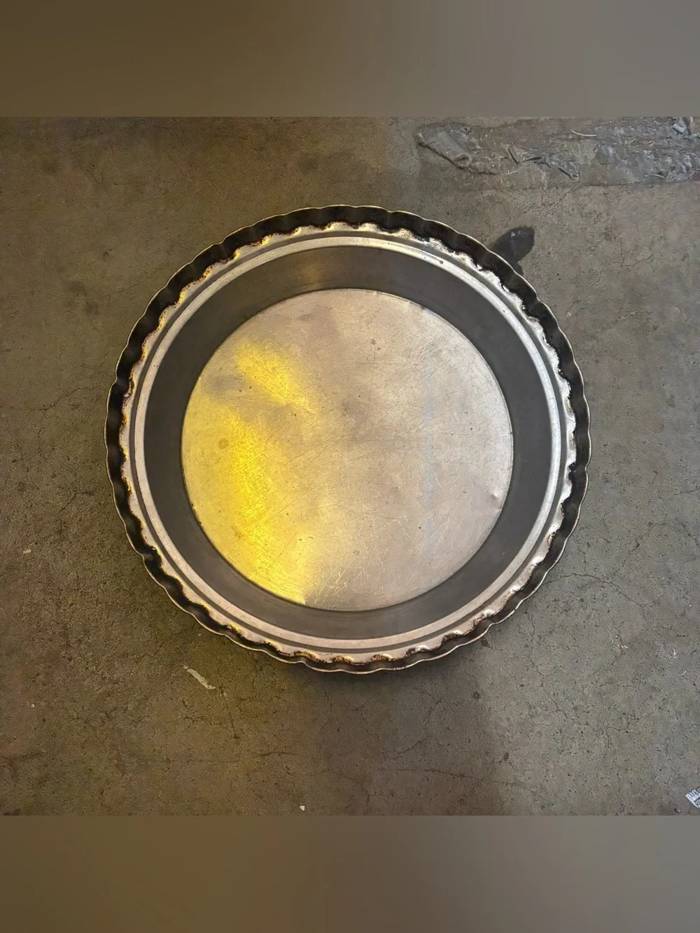 Vintage Silver Metal Pie Pan